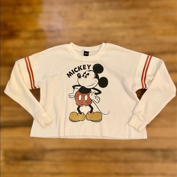 DISNEY Mickey Mouse Cropped Sweatshirt Med - Picture 2 of 7